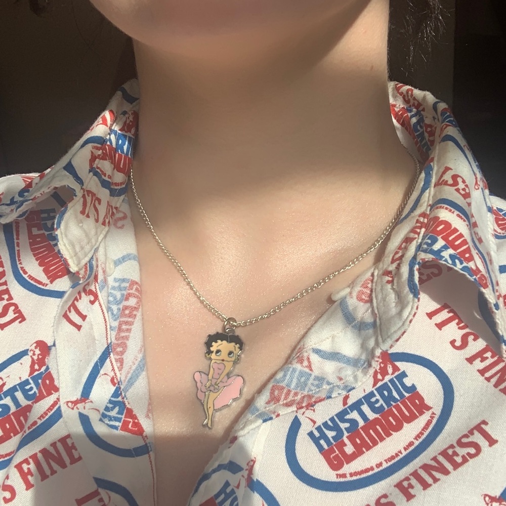 Pink Betty Boop Pendant Necklace
